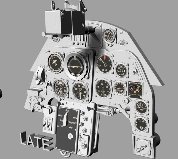 1/24 Scale Messerschmitt  Bf109 G Cockpit Parts Set