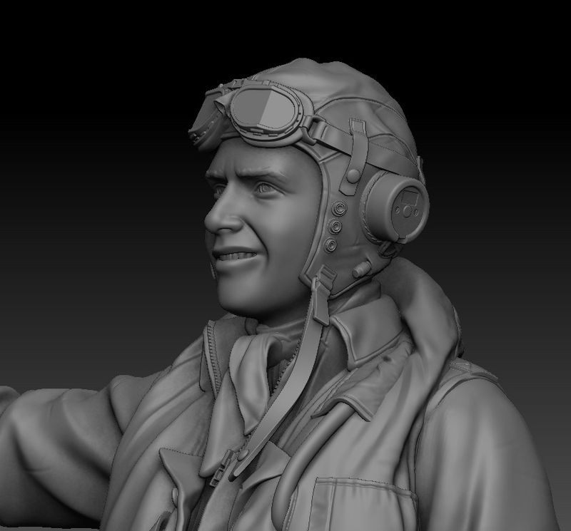 1/24 Skale RAF Pilot Figur, Lt. Marius Eriksen